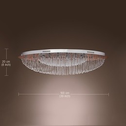 Modern Contemporary Crystal Chrome Metal Flush Mount