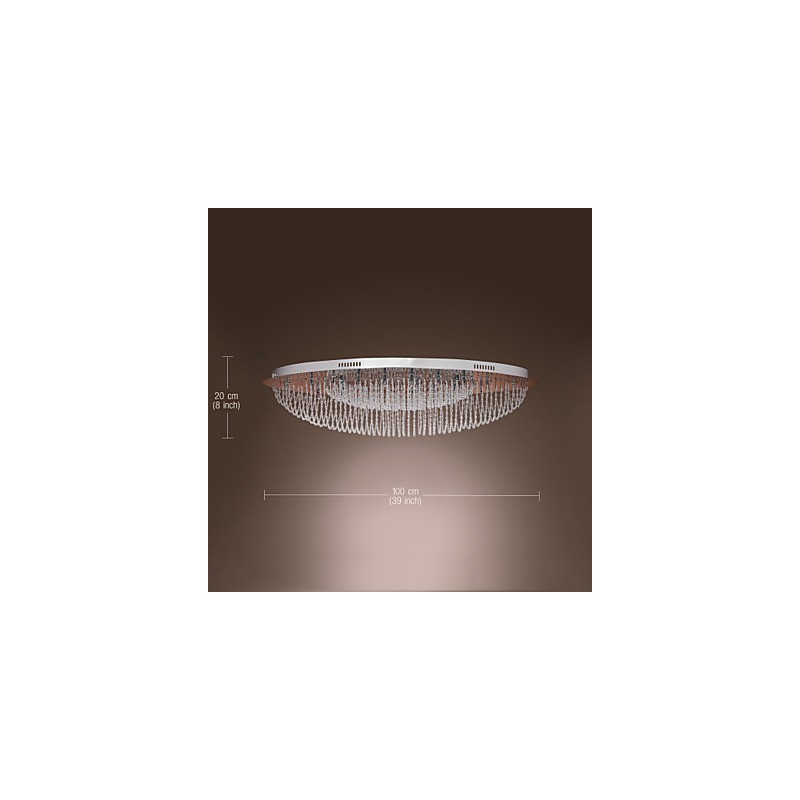 Modern Contemporary Crystal Chrome Metal Flush Mount