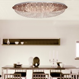 Modern Contemporary Crystal Chrome Metal Flush Mount