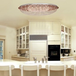 Modern Contemporary Crystal Chrome Metal Flush Mount