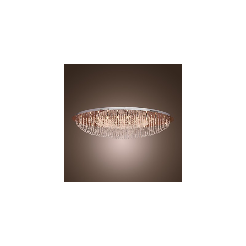 Modern Contemporary Crystal Chrome Metal Flush Mount