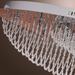 Modern Contemporary Crystal Chrome Metal Flush Mount