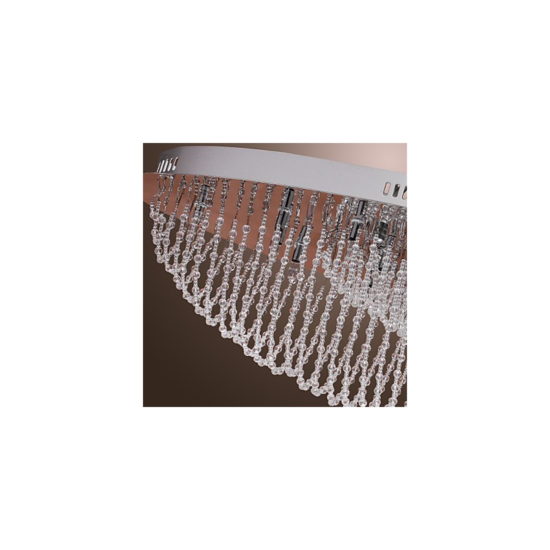 Modern Contemporary Crystal Chrome Metal Flush Mount