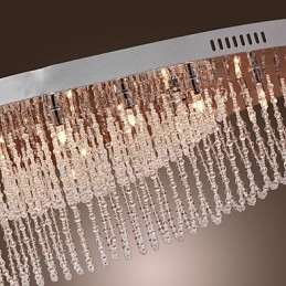 Modern Contemporary Crystal Chrome Metal Flush Mount