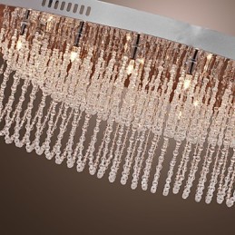 Modern Contemporary Crystal Chrome Metal Flush Mount