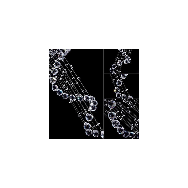 Crystal Pendant Light Chandelier Lighting 5 Lights Silver Canpoy Clear K9 Crystal Helix Ceiling Lamps