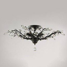 Vintage Crystal Flush Mount Metal Painting Black OR Gold