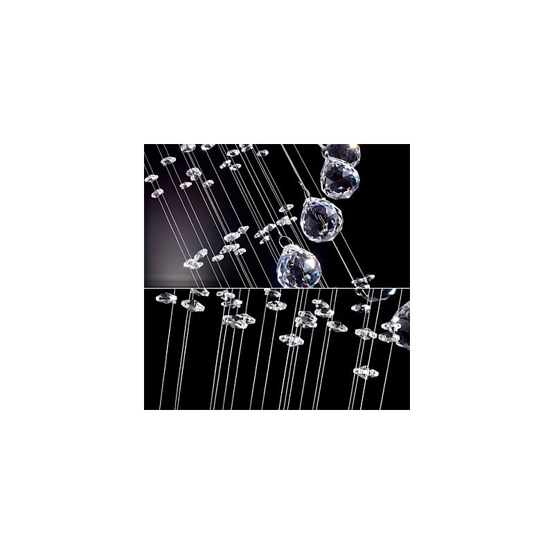 Crystal Pendant Light Chandelier Lighting 5 Lights Silver Canpoy Clear K9 Crystal Helix Ceiling Lamps