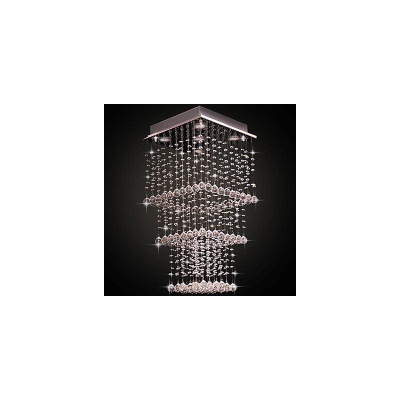 Modern Contemporary Crystal Electroplated Metal Flush Mount