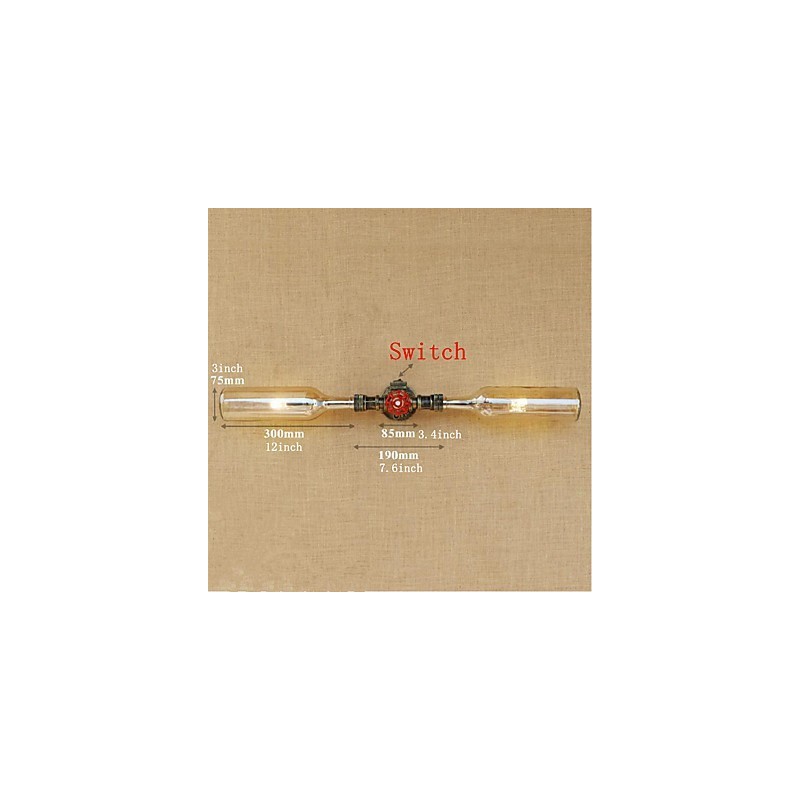 Retro American Village Creative Industry Wind Designer Water Bottle Wall Lamp Wall Light Amber