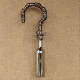 Retro American Village Creative Industry Wind Designer Water Bottle Wall Lamp Wall Light Grey