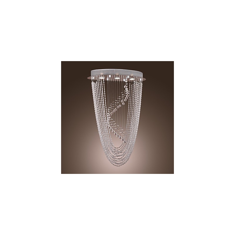 Modern Contemporary Crystal Chrome Chandelier Flush Mount