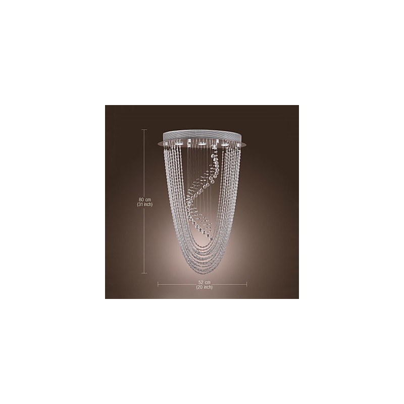 Modern Contemporary Crystal Chrome Chandelier Flush Mount