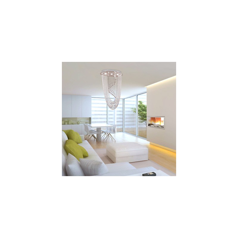 Modern Contemporary Crystal Chrome Chandelier Flush Mount