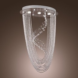 Modern Contemporary Crystal Chrome Chandelier Flush Mount