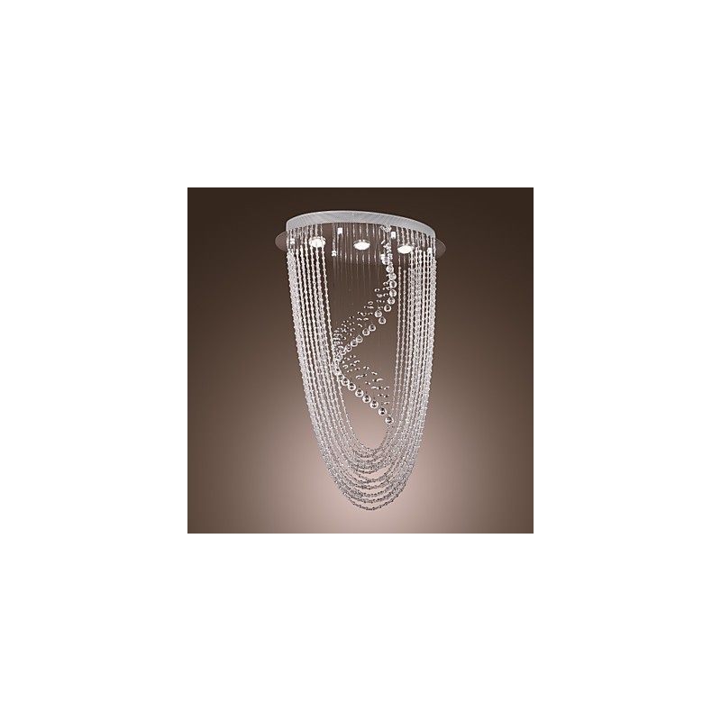 Modern Contemporary Crystal Chrome Chandelier Flush Mount