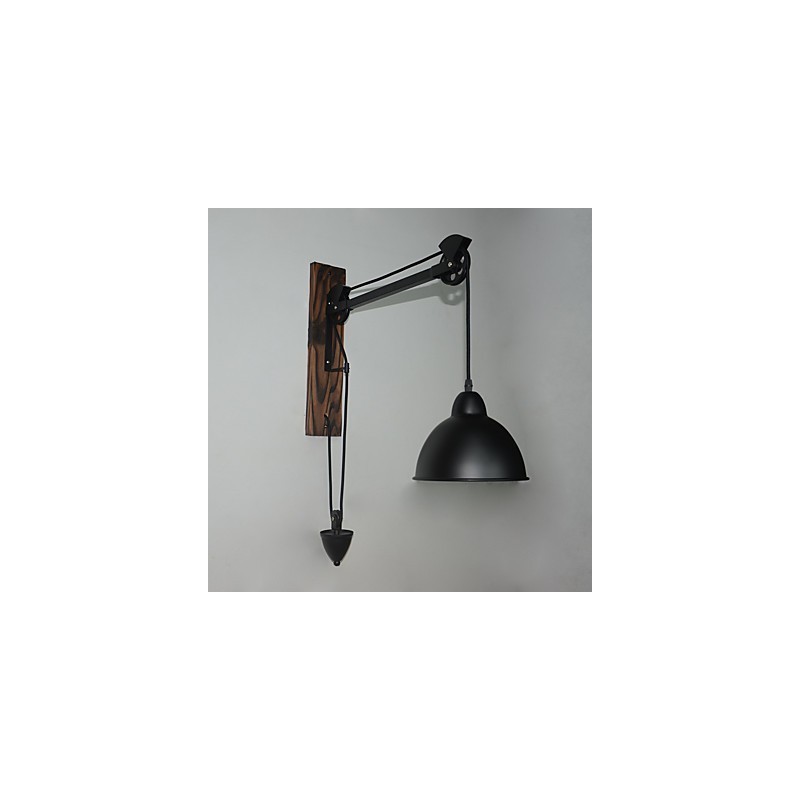 American country style wall lamp retro creative Wooden pulley wall lamp