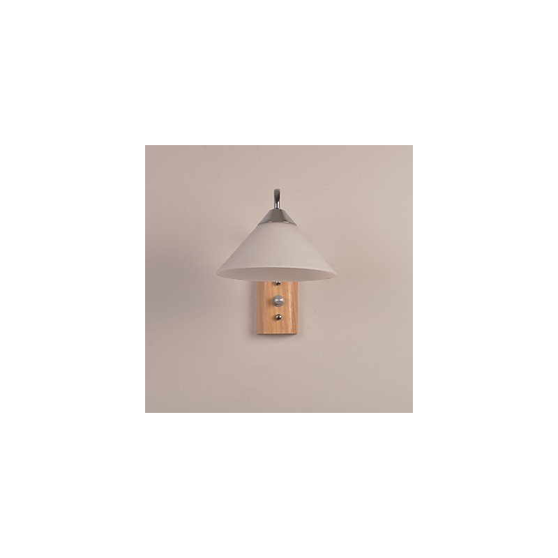 Simple Wall Lamp Bedside Desk Lamp With Glass Shade and Solid Wood for Bedroom Dresser Living Room Baby Room College Dorm Coffee Table Bookcas