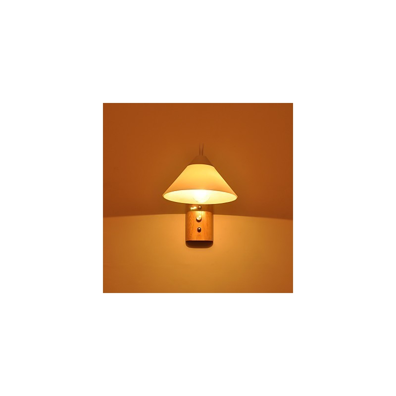 Simple Wall Lamp Bedside Desk Lamp With Glass Shade and Solid Wood for Bedroom Dresser Living Room Baby Room College Dorm Coffee Table Bookcas