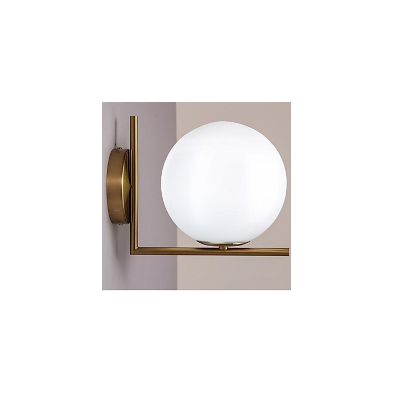 Contemporary And Contracted Glass Wall Lamp Wrought Iron Individuality