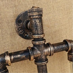 American Themed Restaurant Bar Iron With Switch Water Pipe Wine Bottle Wall Lamp Transparent