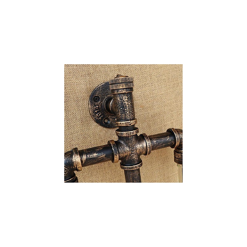 American Themed Restaurant Bar Iron With Switch Water Pipe Wine Bottle Wall Lamp Transparent