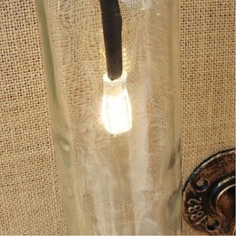 American Themed Restaurant Bar Iron With Switch Water Pipe Wine Bottle Wall Lamp Transparent