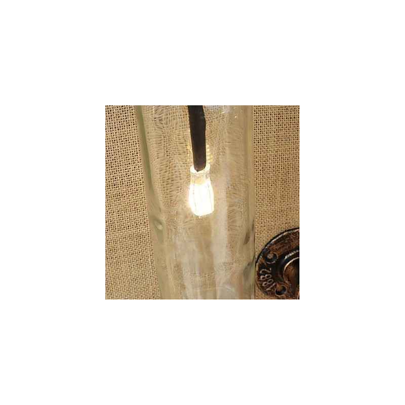 American Themed Restaurant Bar Iron With Switch Water Pipe Wine Bottle Wall Lamp Transparent