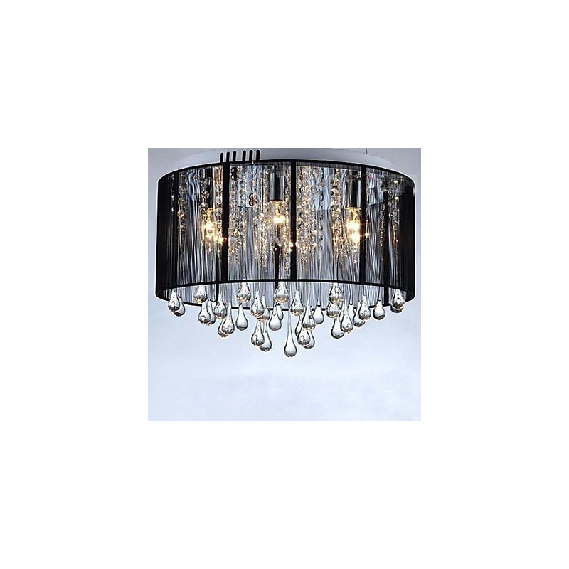 Luxury Black Drop Ceiling Crystal Chandelier