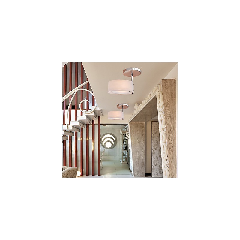 Modern Contemporary Mini Style Chrome Metal Chandelier Flush Mount Garage