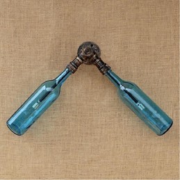 Retro American Village Creative Industry Wind Designer Water Bottle Wall Lamp Wall Light Blue