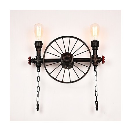 Vintage Industrial Pipe Wall Lights Creative Lights Restaurant Cafe Bar Decoration lighting With 2 Light Painted Finish