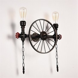 Vintage Industrial Pipe Wall Lights Creative Lights Restaurant Cafe Bar Decoration lighting With 2 Light Painted Finish