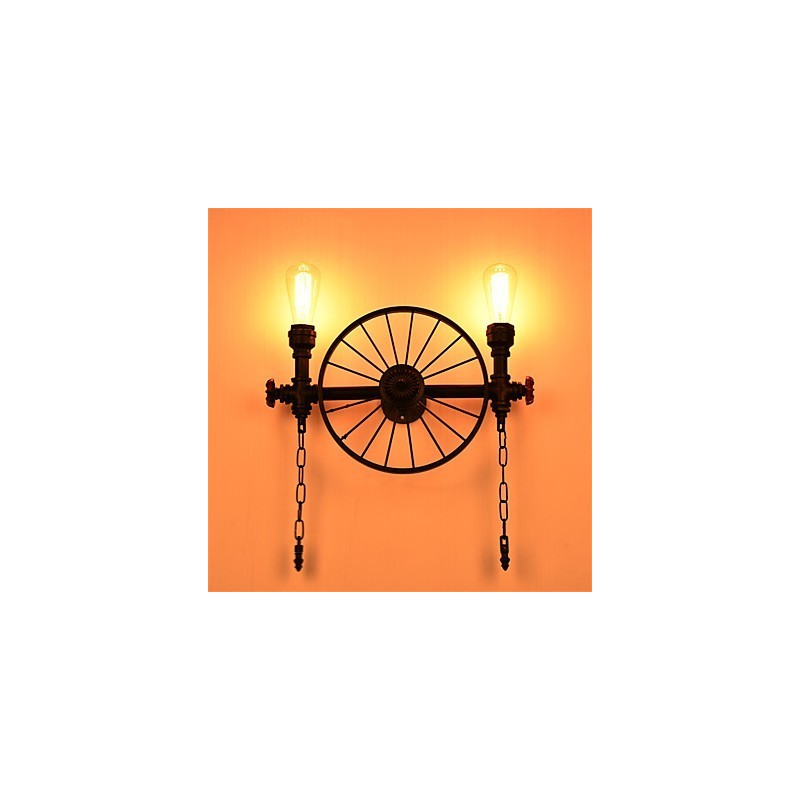 Vintage Industrial Pipe Wall Lights Creative Lights Restaurant Cafe Bar Decoration lighting With 2 Light Painted Finish