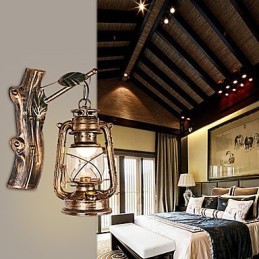 Rustic Lodge Painting Feature for Mini Style Uplight Wall Sconces Wall Light