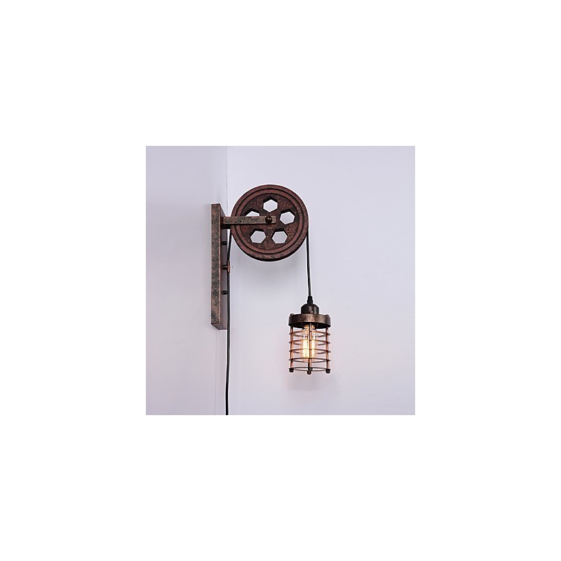 Industrial Retro Iron Wall Lamp Creative Personality Lift Pulley Wall Lamp