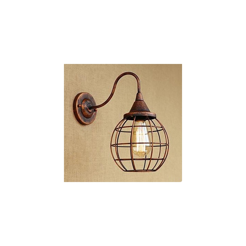 Iron Art RETRO Rust Color Study lLiving Room Bedside American Wall Lamp