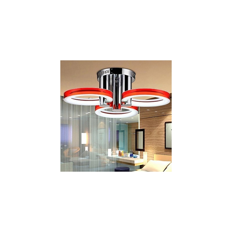 Modern Contemporary Chrome Metal Chandelier Flush Mount