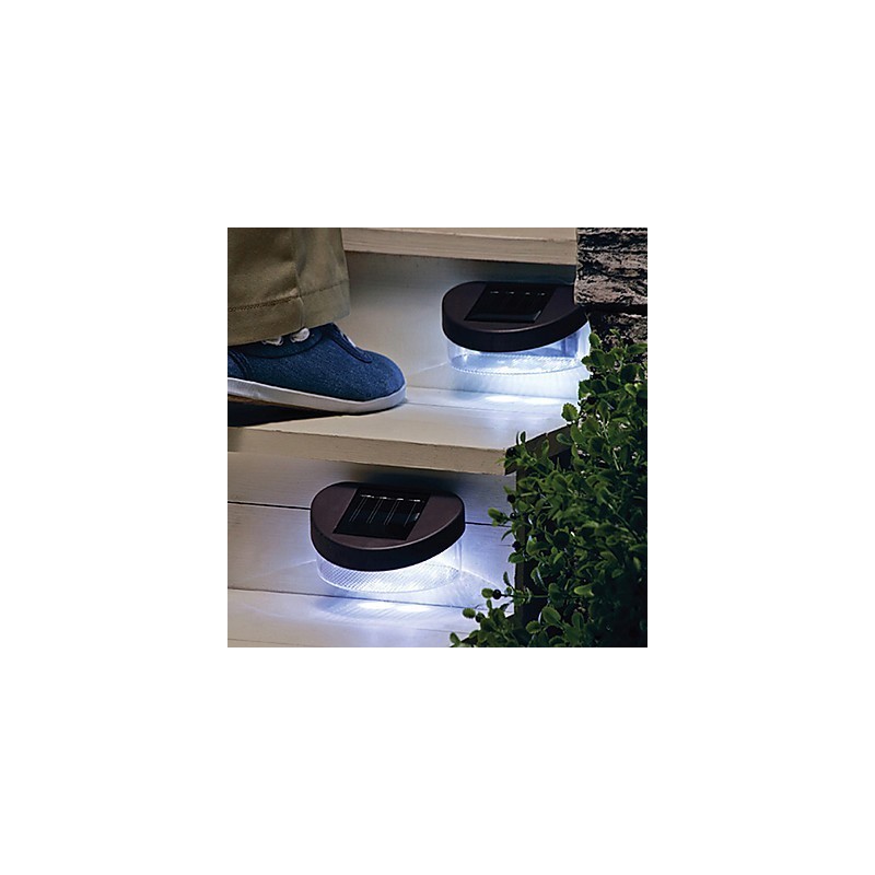 White Light Solar Light Path Wall Landscape Mount Garden Fence Light