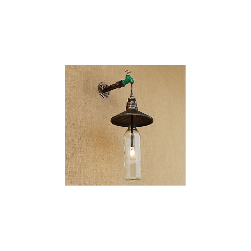 Edison Retro Decorative Water Pipe Wine Bottle Wall lamp Wall Light