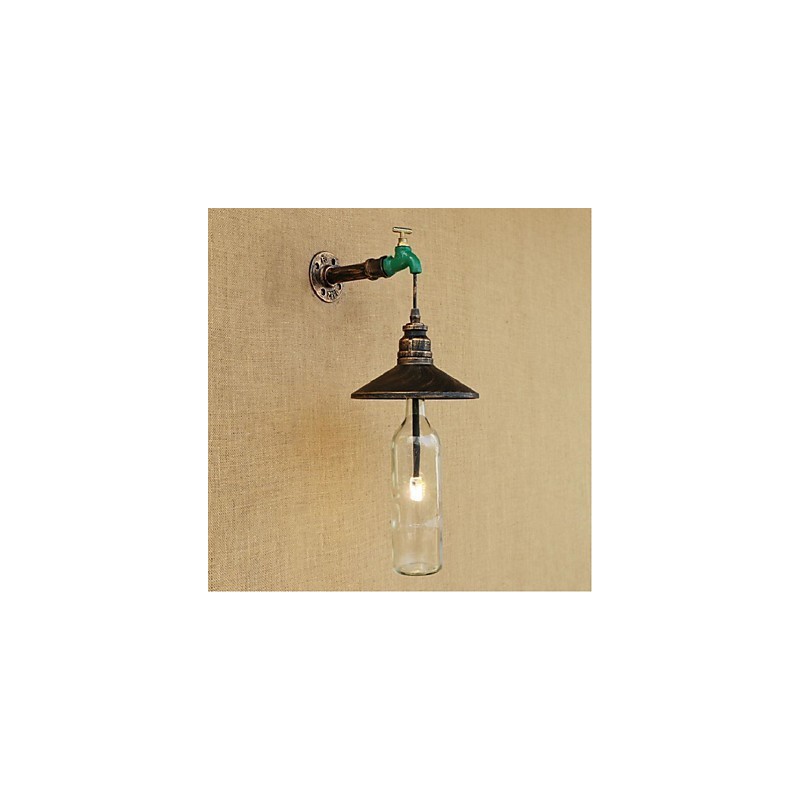 Edison Retro Decorative Water Pipe Wine Bottle Wall lamp Wall Light