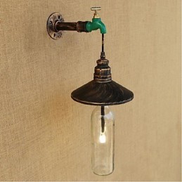 Edison Retro Decorative Water Pipe Wine Bottle Wall lamp Wall Light