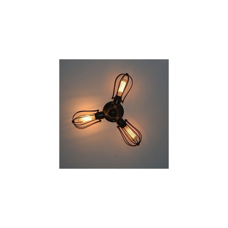 Traditional Classic Vintage Mini Style Painting Metal Flush Mount