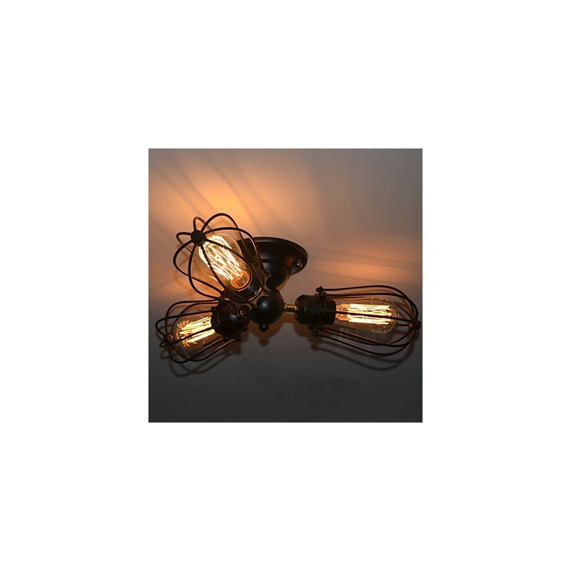 Traditional Classic Vintage Mini Style Painting Metal Flush Mount