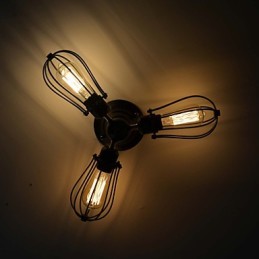 Traditional Classic Vintage Mini Style Painting Metal Flush Mount