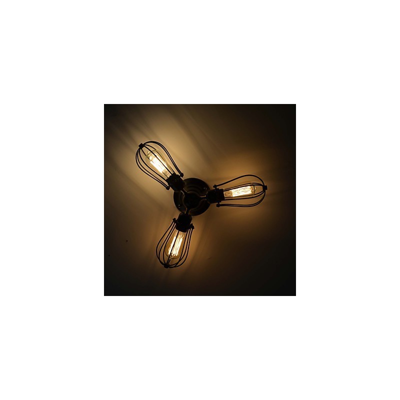 Traditional Classic Vintage Mini Style Painting Metal Flush Mount