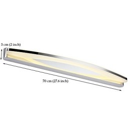 Modern Contemporary Chrome Feature for Ambient Light Bathroom Lighting Wall Light