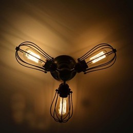 Traditional Classic Vintage Mini Style Painting Metal Flush Mount