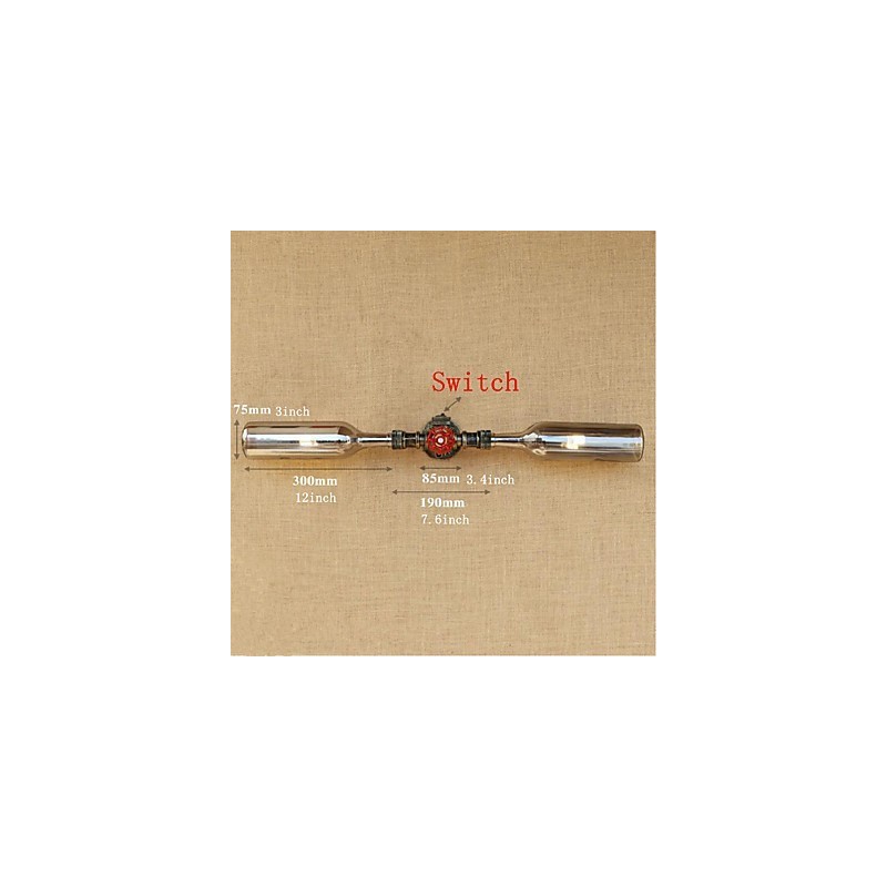 Retro American Village Creative Industry Wind Designer Water Bottle Wall Lamp Wall Light Grey