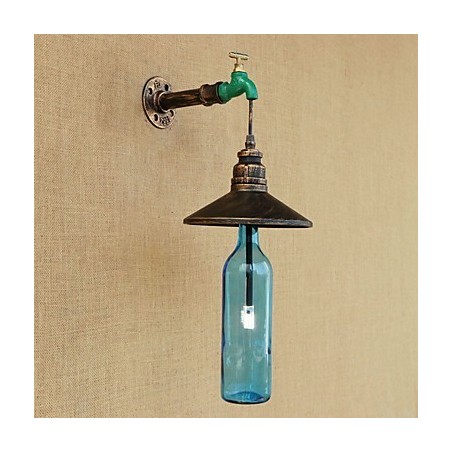 Iron Pipe Retro Bar Hotel Decoration Pipe Bottle Wall Lamp